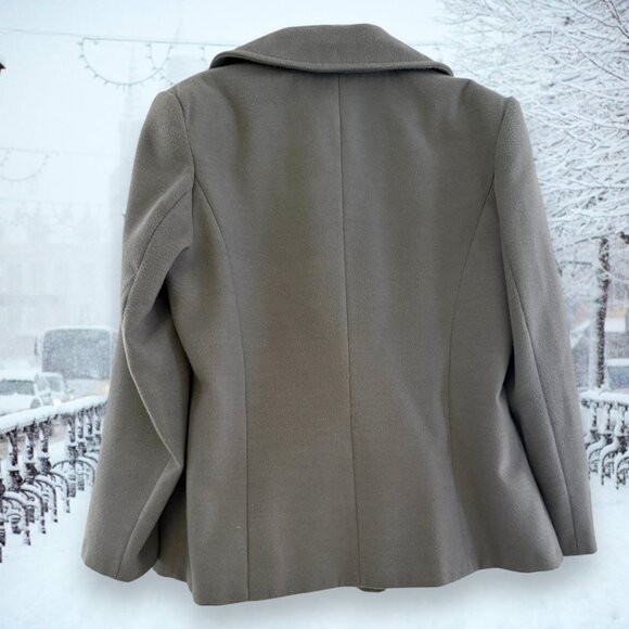 Womens Shaved Felt Soft Warm Fully Lined Tapered Fit Light Grey Peacoat - Picture 2 of 8